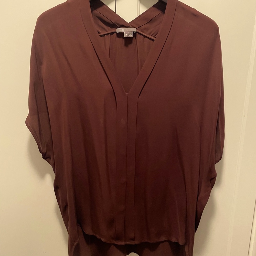 Vince short sleeved silk blouse.